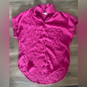 HOT PINK LINEN BLOUSE